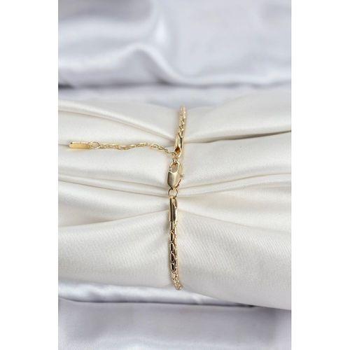 14K Gold Renk Kaplama Zincirli Model CM Kadın Bileklik