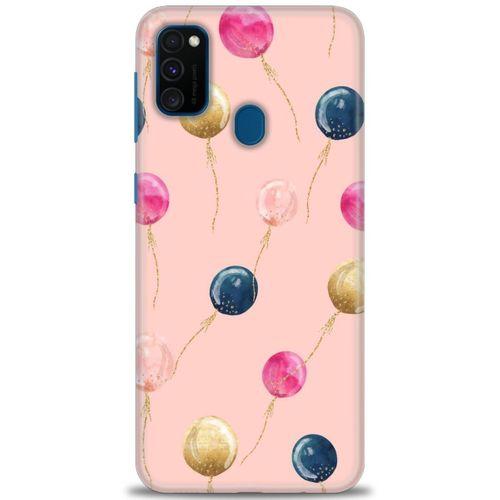 Samsung Galaxy M30S Kılıf HD Baskılı Kılıf - Uçan Balonlar + Tam Ekran Koruyucu