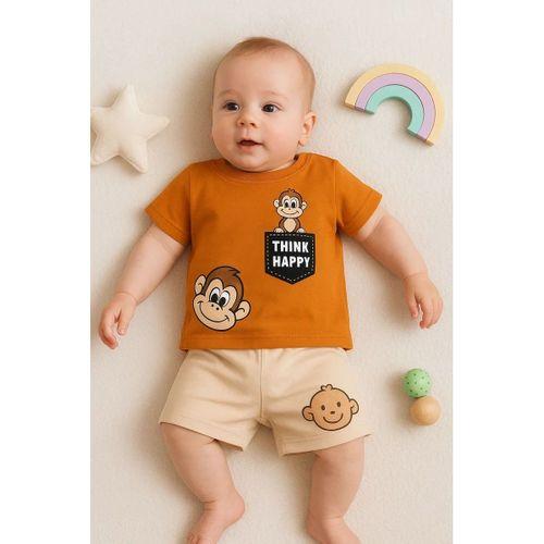 Maymun Desenli 2li Erkek Bebek Takım