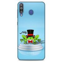Samsung Galaxy M30 Kılıf FunnyMaX (7) Telefon Kılıfı Açık Mavi Kurbağa