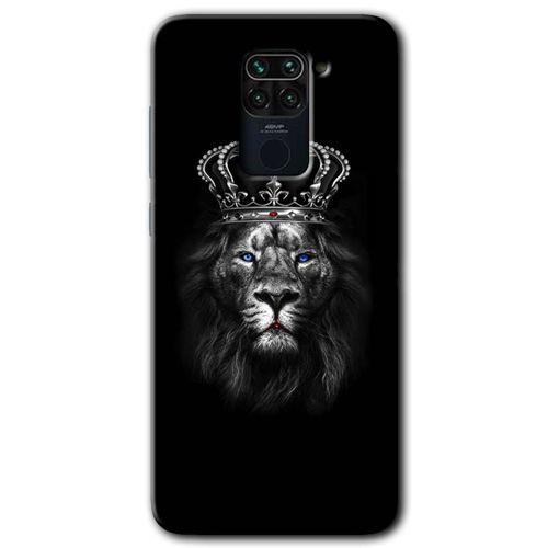 MRCİLETİSİM Xiaomi Redmi Note 9 Kılıf HD Desen Baskılı Arka Kapak + Temperli Cam - King Lion