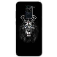 MRCİLETİSİM Xiaomi Redmi Note 9 Kılıf HD Desen Baskılı Arka Kapak + Temperli Cam - King Lion