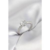 Tek Taş Model Zirkon Taşlı Gümüş Renk Kadın Yüzük