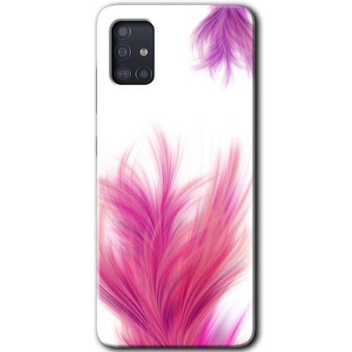 Potkal Hediye Fabrikası Samsung Galaxy A51 Kılıf HD Desen Baskılı Arka Kapak - Pembe Tüy