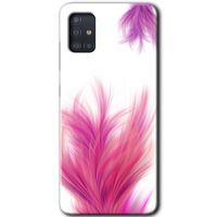 Potkal Hediye Fabrikası Samsung Galaxy A51 Kılıf HD Desen Baskılı Arka Kapak - Pembe Tüy