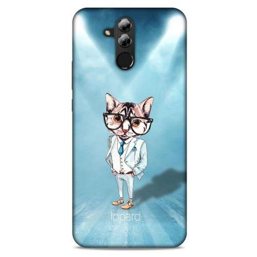 Huawei Mate 20 Lite Kılıf FunnyMaX (40) Fit Silikon Kılıf Açık Mavi Kedi