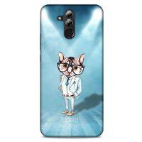 Huawei Mate 20 Lite Kılıf FunnyMaX (40) Fit Silikon Kılıf Açık Mavi Kedi