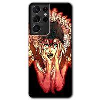 MRCİLETİSİM Samsung Galaxy S21 Ultra Kılıf HD Desen Baskılı Arka Kapak + Temperli Cam - Kurt Kız