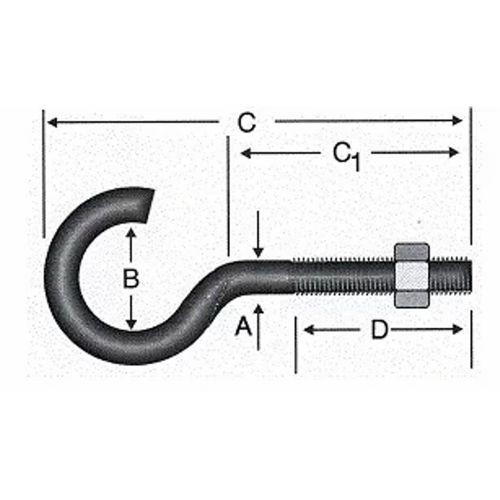Açık Metrik Kanca M5 / 21x80 - 100 Adet