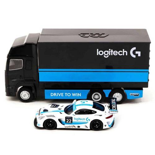 Çocuk Tarmac Works 1:64 X Logitech Mercedes AMG GT3 Logitech G Race with Plastic Truck Packaging