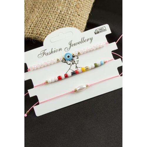 3 Adet Nazar Kristal Kum Boncuk Bileklik