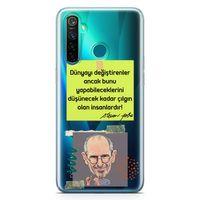 Realme 5 Pro Kılıf Caps Steve Jobs Arka Kapak Koruma Desenli Full Koruyucu
