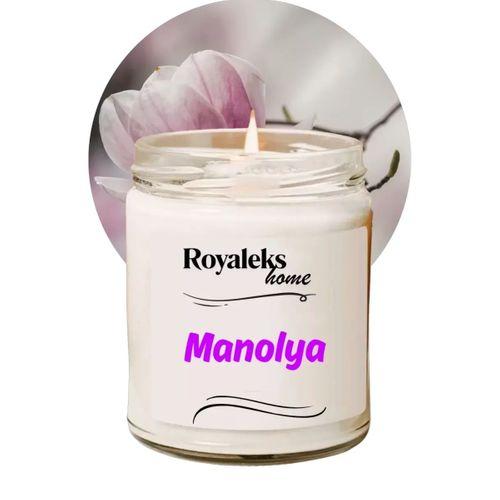 Doğal Özel Seri Kokulu Dekoratif Kavanoz Mum 210 cc - Manolya Esansı - RYL