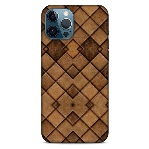 Apple iPhone 12 Pro Max Kılıf Patchwork (26) Tpu Silikon Kılıf Açık Kahverengi