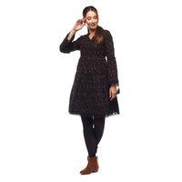 Pazen Siyah Çıtır Desen Kısa Elbise