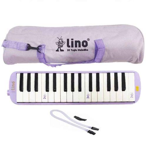 Çocuk Lino 32 Tuşlu Bez Çantalı Melodika Pastel Mor