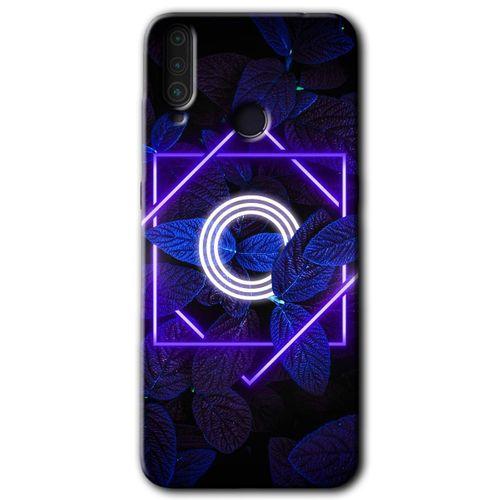 General Mobile GM 10 HD Baskılı Kılıf + 9D Tam Ekran Koruyucu - Dark Neon Yaprak O Harfi