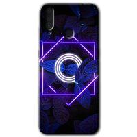 General Mobile GM 10 HD Baskılı Kılıf + 9D Tam Ekran Koruyucu - Dark Neon Yaprak O Harfi