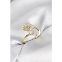 Gold Renk Göz Model Zirkon Taşlı Kadın Yüzük