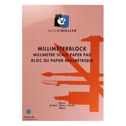 ALEX TEKNİK ( Milimetrik ) KIRMIZI BLOKNOT 80 gram A3 20 Yaprak