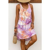 Kadın Askılı Sporcu Yaka Baskılı Süprem Elbise