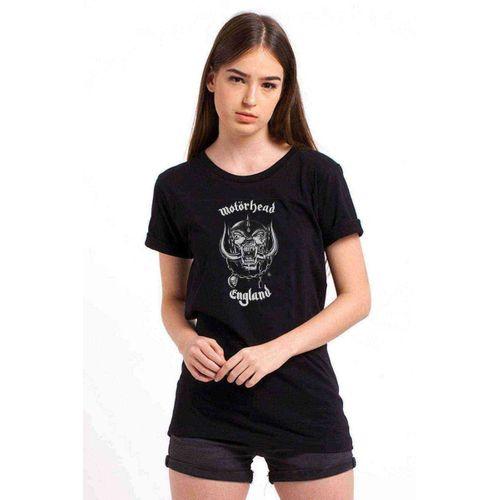 MotorHead Baskılı Siyah Kadın Tshirt