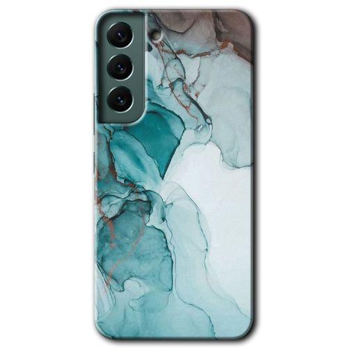 Samsung Galaxy S22 Plus HD Baskılı Kılıf + 9D Tam Ekran Koruyucu - Buzul Mermer