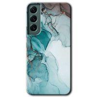 Samsung Galaxy S22 Plus HD Baskılı Kılıf + 9D Tam Ekran Koruyucu - Buzul Mermer