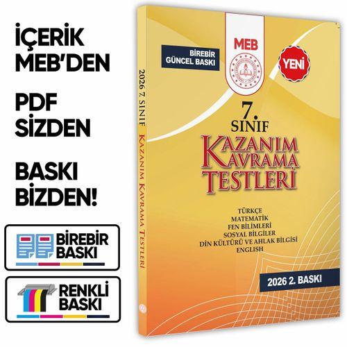 2026 7 Sınıf MEB Tüm Dersler Kazanım Kavrama Testleri KKT Yaprak Test Kitabı BASKI ÜCRETİ