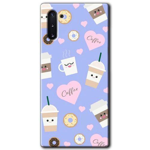 Potkal Hediye Fabrikası Samsung Galaxy Note 10 HD Baskılı Kılıf + 9D Tam Ekran Koruyucu - Coffee Cake