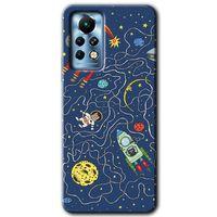 İnfinix Note 11 Pro Kılıf HD Desen Baskılı Arka Kapak - Kedi Galaksi