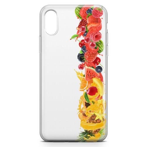 Apple iPhone XS Max Kılıf Ananas Nar Meyve Arka Kapak Koruma Desenli Full Koruyucu