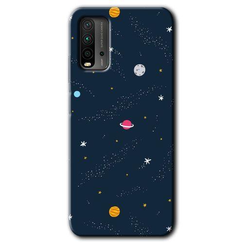 Redmi 9T Kılıf HD Desen Baskılı Arka Kapak - Çizim Gezegen + Kırılmaz Cam