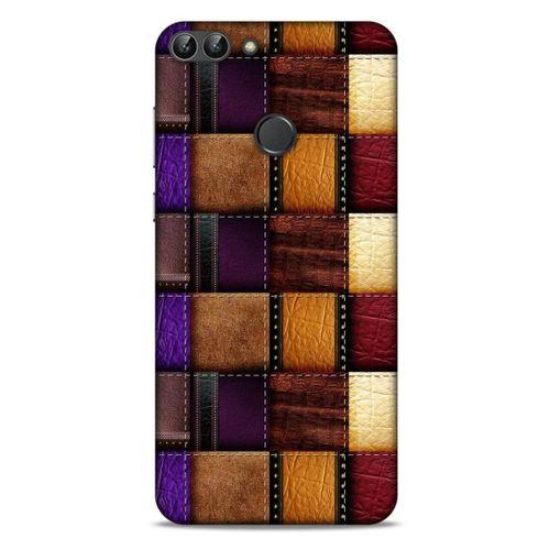 Huawei Psmart Kılıf Patchwork (13) Silikon Kap Mor Turuncu