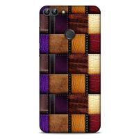 Huawei Psmart Kılıf Patchwork (13) Silikon Kap Mor Turuncu