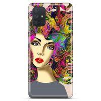 Lopard Samsung Galaxy M51 Uyumlu Kılıf Sürreal Yüzler ♀ (40) Fit Silikon Kılıf Desenli