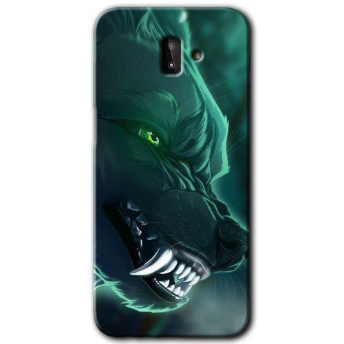 MRCİLETİSİM MRCİLETİSİM Samsung Galaxy J8 Kılıf HD Desen Baskılı Arka Kapak + Temperli Cam - Yeşil Kurt