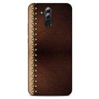 Huawei Mate 20 Lite Kılıf Patchwork (21) Koruyucu Kapak Kahve Gold