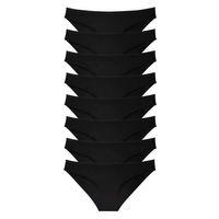 8 Adet Süper Eko Set Likralı Kadın Slip Külot Siyah