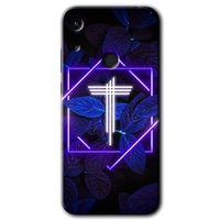 Honor 8A HD Baskılı Kılıf + 9D Tam Ekran Koruyucu - Dark Neon Yaprak T Harfi