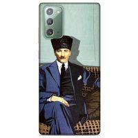 Samsung Galaxy Note 20 Kılıf Atatürk (48) Bumper Kılıf Yeşil Duvar