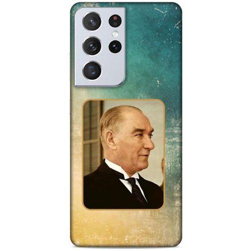 Lopard Samsung Galaxy S21 Ultra Uyumlu Kılıf Atatürk (27) Tasarımlı Kılıf