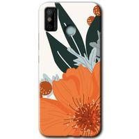 Tecno Spark 6 Go HD Baskılı Kılıf + 9D Tam Ekran Koruyucu - Portakal Çiçeği