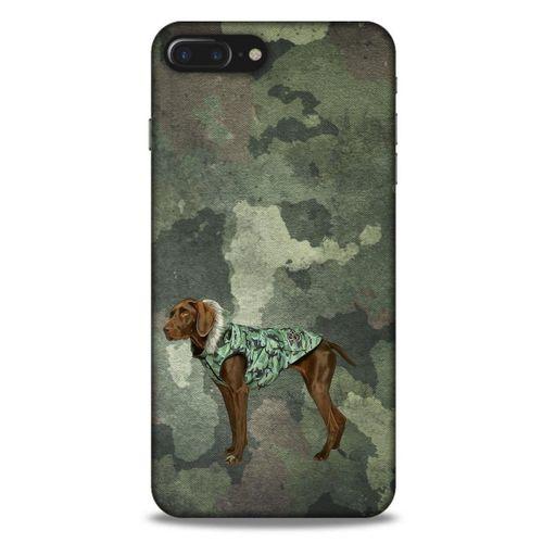 Apple Iphone 7 Plus Kılıf Köpek Kıyafetleri (49) Ultra Silikon Kılıf Kamuflaj Mont