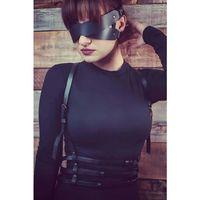 Göz Maskeli Seksi Deri Harness - Brf471