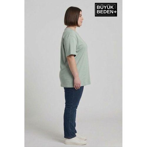 Büyük Beden Kadın Basic Tişört – Pamuklu Düz T-Shirt 3XL-6XL SPR26BTSK510