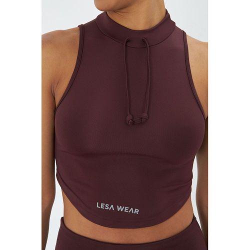 Lesa Wear Soft Touch Bedene Oturan İp Detaylı Sporcu Crop Sütyeni