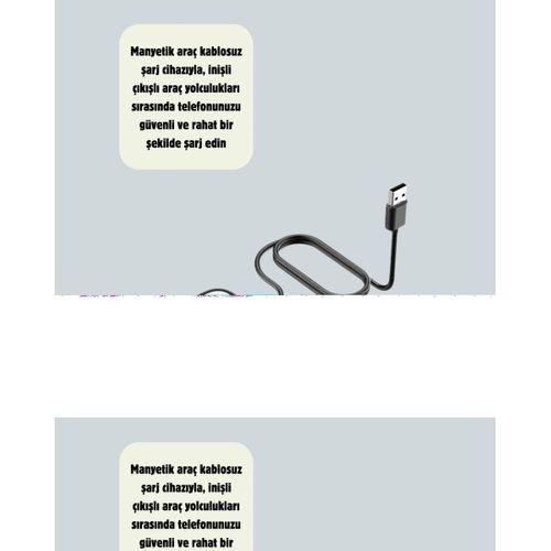 Manyetik Kablosuz Araç Şarj Cihazı – Hızlı Şarj, Kaymaz Taban, Güvenli Kullanım