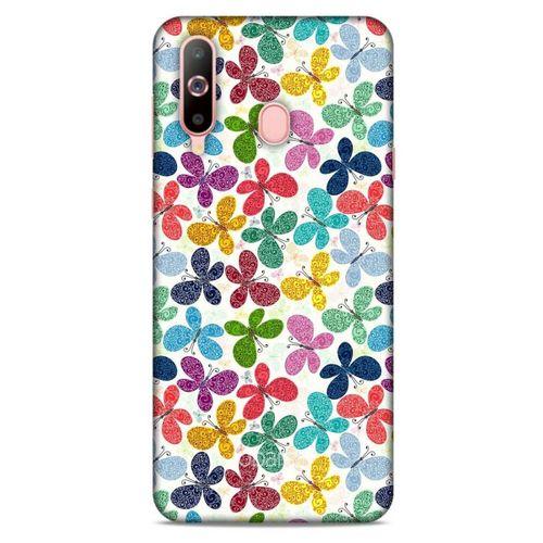 Samsung Galaxy A60 Kılıf Kelebek Etkisi (35) Fit Design Kılıf Karışık Renkli