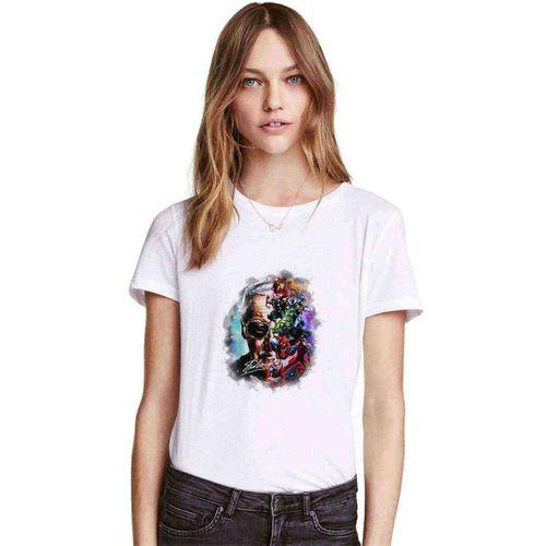 Stan Lee Brush Baskılı Beyaz Kadın Tshirt